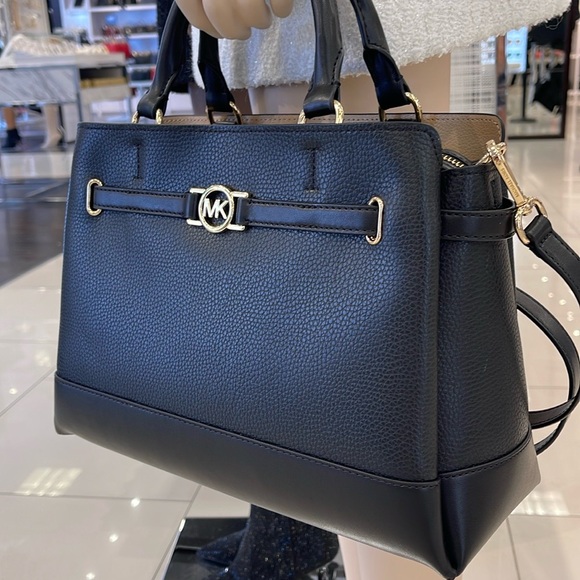 Michael Kors Mercer Large Top-Zip Belted Satchel Crossbody Center Zip Bag Purse - Picture 11 of 16